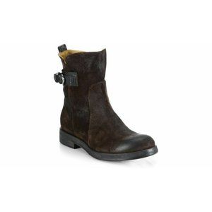 ALBERTO FERMAN Cori Suede Moto BIKER CHIC Booties BROWN COMBAT 38 (F1)
